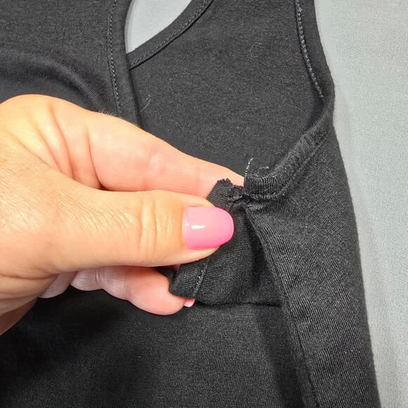 District ESEF Apparel Black Tank Top Gold Glittery Tribe Racerback Scoop Women M - Picture 7 of 8